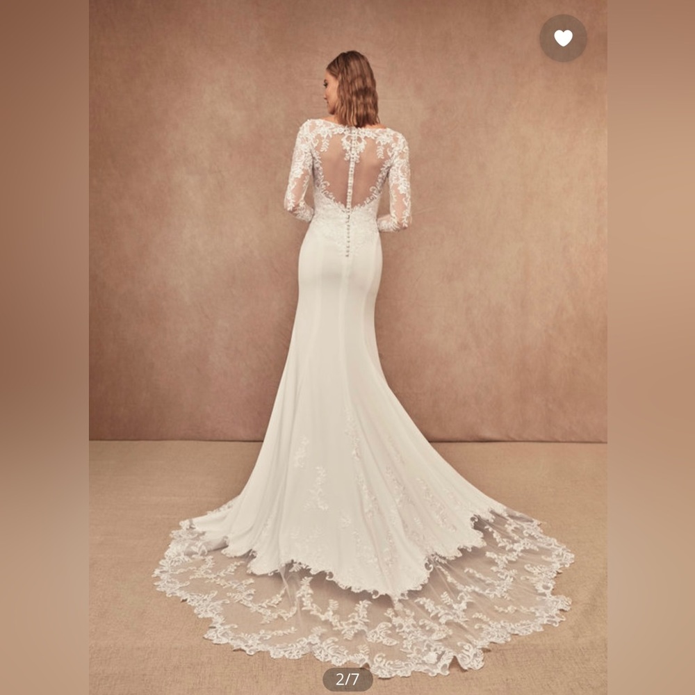 Beautiful Azazie lace long sleeved Bridal gown